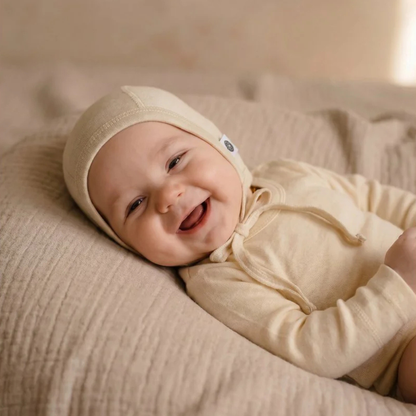Baby bonnet in 100% merino wool
