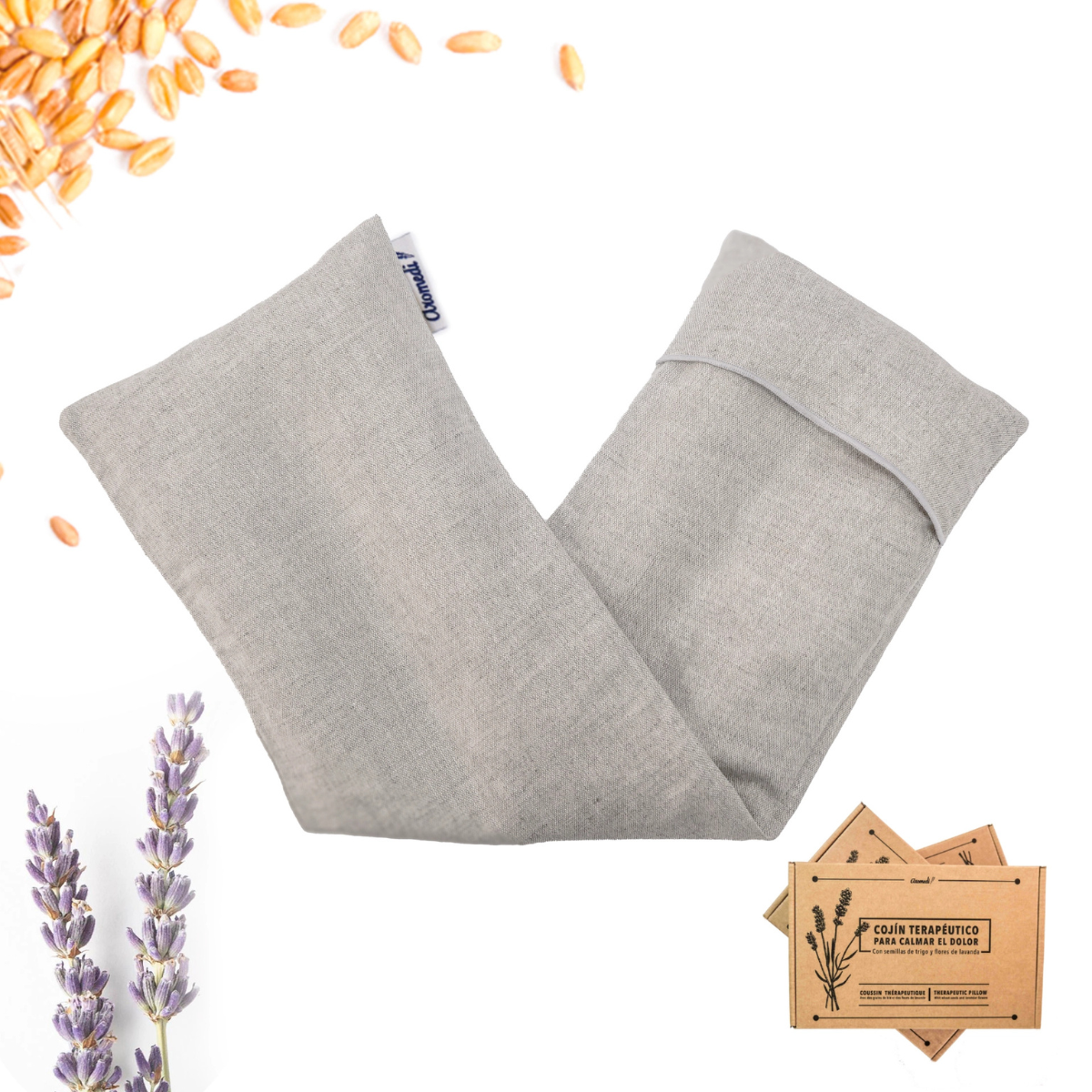 Heating pad with wheat kernels and lavender – with cover