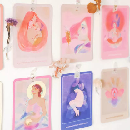 Cards with positive affirmations for birth
