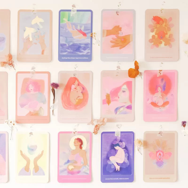 Cards with positive affirmations for birth