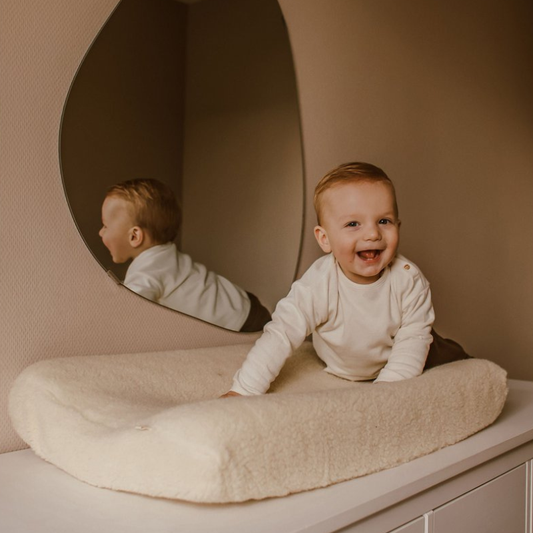 Cover for changing pad in 100% brushed merino wool 50x70 cm