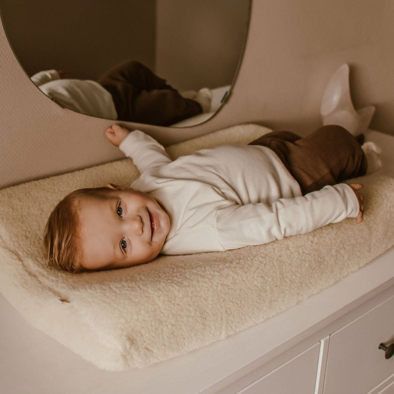 Cover for changing pad in 100% brushed merino wool 50x70 cm
