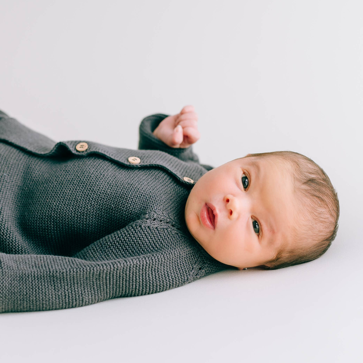 Newborn set in organic cotton - Dark Gray